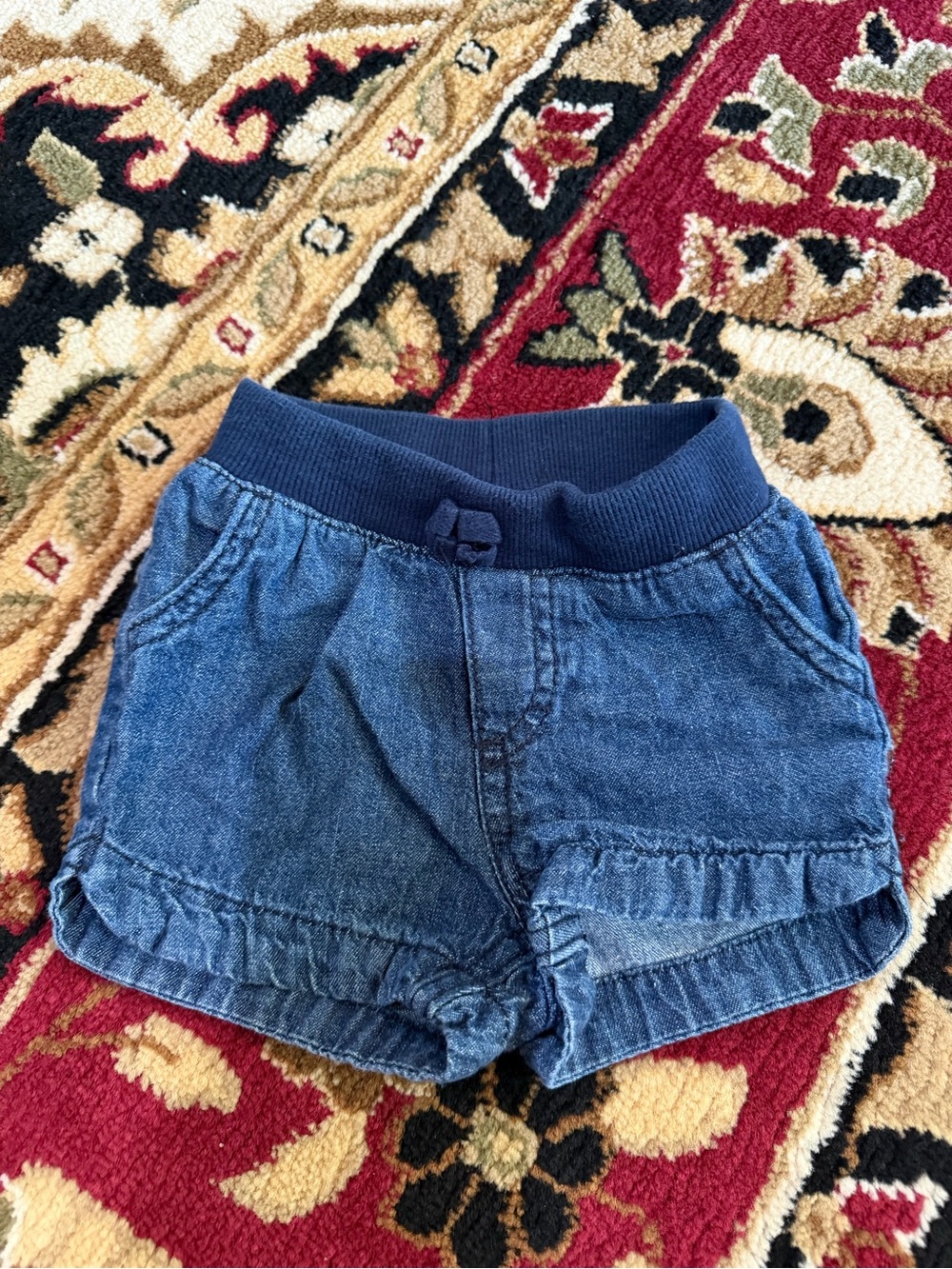 10/20 Cherokee Blue Denim Girls' Shorts with Ribbed Waist